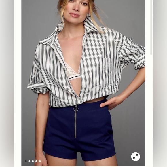 Maeve High Waist Navy Shorts - Picture 3 of 5